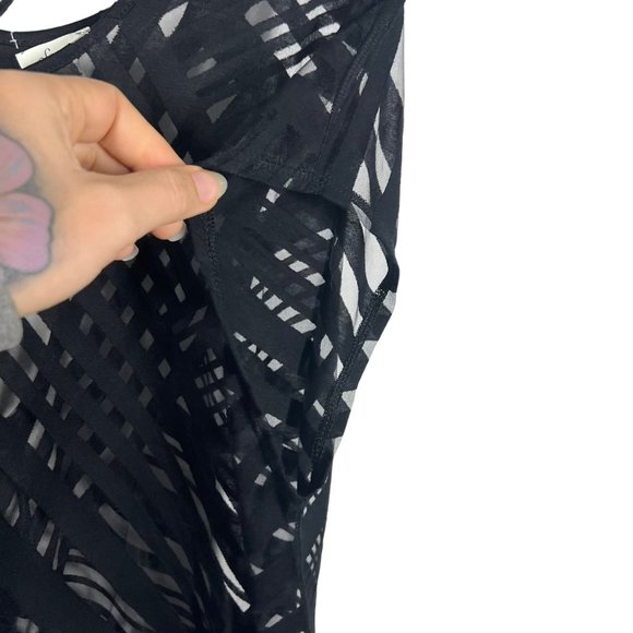 Soma Black Keyhole Burnout Standout Lattice Criss Cross Tunic Top Large - Picture 4 of 7